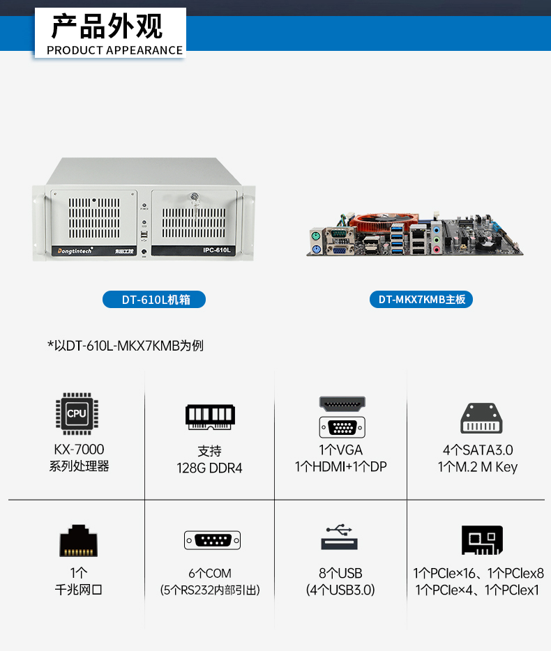 東田4U國產(chǎn)化工控機(jī),兆芯KX-7000系列CPU,原生支持麒麟/UOS系統(tǒng),DT-610L-MKX7KMB.jpg