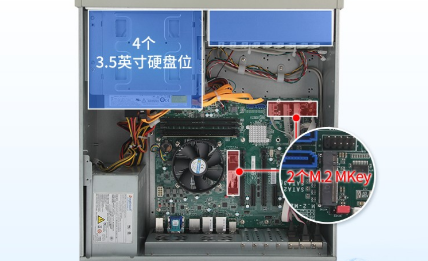 該工控機(jī)端口豐富，擴(kuò)展性強(qiáng)，可外接多種設(shè)備，滿(mǎn)足客戶(hù)多種需求。